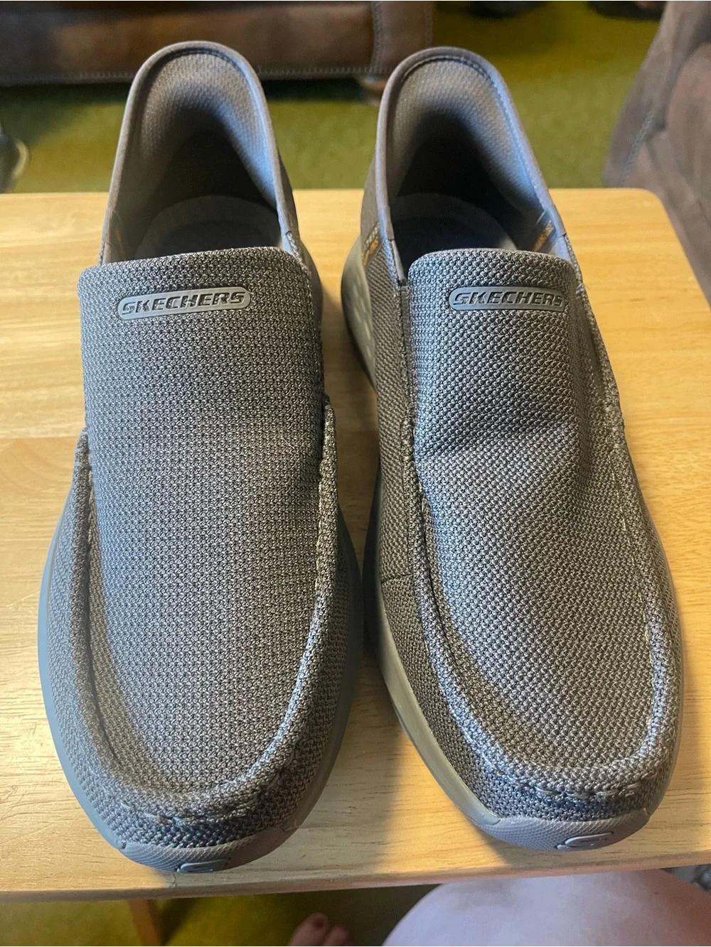 Skechers Slip-ins Hands Free Gray Slip-On Memory Foam Lightweight Mens 10.5
